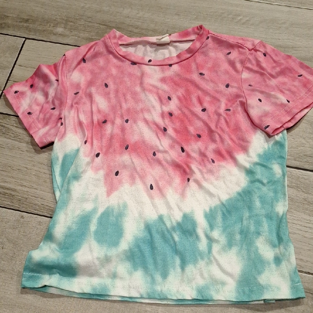 🍋‍🟩SHEIN Pink Watermelon Print Girls Tee🍓